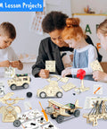 Children assembling 24 Pack STEM Kit Bundle For Kids 6 In 1 Treasure Box Of Fun Science Projects And Crafts For Ages 8 To 12