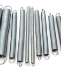 12 Pack Extension Springs Set Steel Springs 6 To 9 Inches With Looped Ends For Physics Experiments Hookes Law Demonstrations Lab Classroom Science Kit, showing a variety of springs with looped ends.
