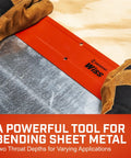 Sheet Metal Folding Tool For Precise Bends Pro Grade 16 Gauge Steel Hand Tool For HVAC Pros Dual Throat Depth Red WF18 18 Inch Bender For Ductwork And Sheet Metal Projects