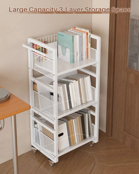 Stack It Up Heavy Duty Rolling Book Cart Built Different For Maximum Storage Features Three Spacious Shelves And Magnetic Bookends Perfect For Busy Classrooms Today