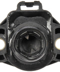 Throttle Position Sensor Replacement Direct Fit For Specified Vehicles No Fuss Durable Build And Reliable OEM Style TPS For Engine Management Replaces Faulty Electrical Sensor On Your Ride. black TPS sensor front view with mounting holes