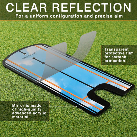 Putting Mirror Training Aid For Golfers With Alignment Lines To Improve Posture Eye Shoulder Alignment And Putting Accuracy