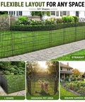 No-Dig 10-Panel Tall Garden Fence, 34 Inch High By 22 Foot Long Rustproof Metal Dog Fence For Yard And Flower Beds