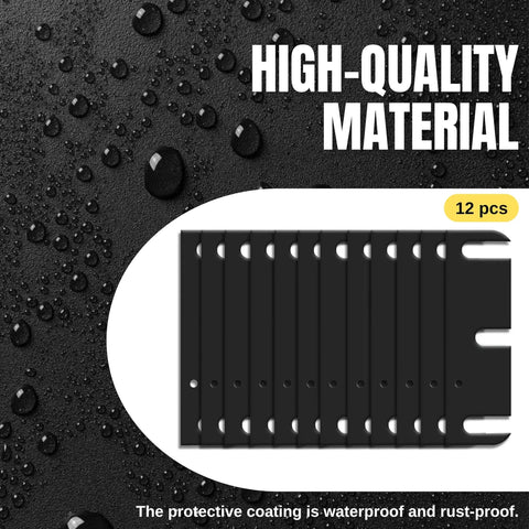 12 Pack Door Hinge Shims 1/32 Inch Thick Metal C Slot on wet background, showing rust-proof high-quality material