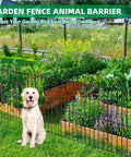 No Dig Decorative Garden Fence Kit With 25 Panels, 32 Inch High By 50 Foot Long, Rustproof Metal Wire Fence For Yard, Dog Barrier