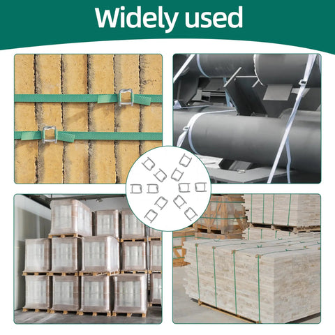 Heavy Duty Galvanized Steel 3 4 Inch Wire Strapping Buckle For Woven Cord Tie Downs Built Tough For Heavy Lifting No Sweat Tensioning With Rock Solid Hold For Daily Jobsite Grind used on cargo tiedowns and storage stacks.