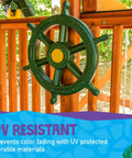 Captain Ship Wheel Swing Set Accessory With 20 Inch 360 Degree Rotating Wheel Mounts To Any Backyard Playset, UV resistant