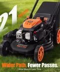 21 Inch Self Propelled Gas Lawn Mower With 170cc 4 Stroke Engine A Real Workhorse For Medium Lawns 7 Position Cutting Height