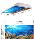 Easy Install Fluorescent Light Cover 2x4 Backlit Film Insert For Classroom Ceiling Lights To Boost Focus, Ocean Color view