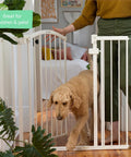 Extra Tall And Wide Safety Gate For Pets And Kids Fits 29 To 53 Inch Openings And Stands 38 Inches Tall No Drill Or Hardware Needed Mount On Wall Or Banister In Doorways Or Stairways Auto Close Walk Through Door