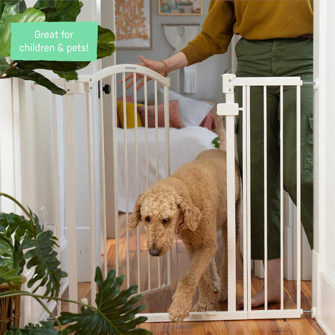 Extra Tall And Wide Safety Gate For Pets And Kids Fits 29 To 53 Inch Openings And Stands 38 Inches Tall No Drill Or Hardware Needed Mount On Wall Or Banister In Doorways Or Stairways Auto Close Walk Through Door
