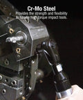 Three Eighths Inch Drive Pipe Plug Socket Set, 11 Piece SAE Cr-Mo Steel Build demonstrating high torque impact tool use