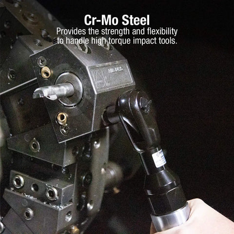 Three Eighths Inch Drive Pipe Plug Socket Set, 11 Piece SAE Cr-Mo Steel Build demonstrating high torque impact tool use