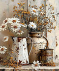 Rustic Flowers Daisy Diamond Painting Kit For Adults 5D Full Drill Gem Art Set 12x16 Inch Beginner Friendly Diy Home Wall Decor
