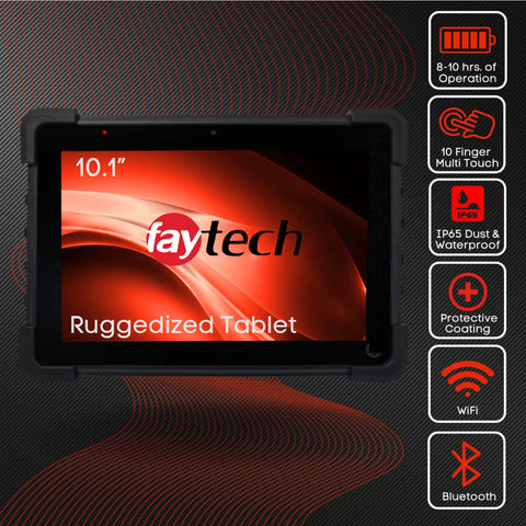 Straight-Up Rugged 10.1 Inch Industrial PC Tablet With IP65 Waterproof Touchscreen showing display and rugged design.