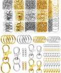 Totally Rad 990 Piece DIY Keychain Craft Kit Featuring Mixed Gold And Silver Assorted Metal Clasps Lobster Hooks And Swivel Snaps