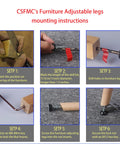 Furniture Leveler Swivel Feet With PTFE Bottom 35mm Base And 5/16-18 Threaded Shank Leveling Pads instruction steps
