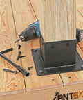 Beefed Up 4x4 Post Flange Anchor Base For Deck Railings With Screws Stainless Steel 201 Black Finish 2 Pack on wood deck