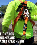 18 Inch D Ring Extender With Snap Hook For Fall Protection And Roofing OSHA ANSI Compliant Lanyard Attachment Extender in use