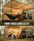 Hot Tent With Stove Jack For Four Season Hammock Camping Gear 3000mm Waterproof Shelter with hammock and Jeep setup