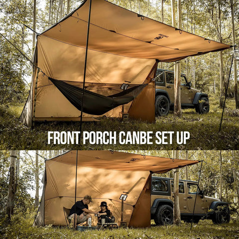 Hot Tent With Stove Jack For Four Season Hammock Camping Gear 3000mm Waterproof Shelter with hammock and Jeep setup
