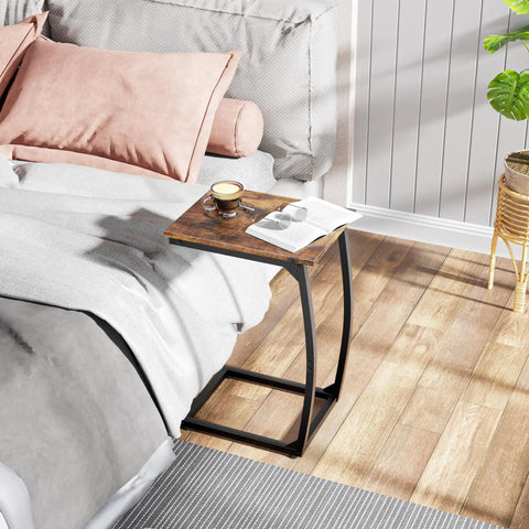 Set Of 2 C Shaped End Tables For Couch With Curved Legs Space Saving Under Sofa Side Tables Slide Under Sofa Or Bed