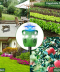 Solar 360 Degree Animal Deterrent For Yard And Garden With Motion Sensors Waterproof Ultrasonic And Flashing Light for yard, garden, vegetable field, orchard