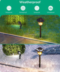 8 Pack Low Voltage Landscape Lights Kit With 6 Pathway Lights And 2 Spotlights, 12V Outdoor Aluminum Kit in rain and snow