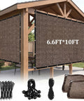 Twin Pack 90 Percent Sun Shade Cloth With Grommets Ten By Six Point Six Feet For Pergola Shade Patio Privacy UV Block Mocha