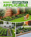Tall Decorative Metal Garden Fence Panels Set 32 Inch High And 10 Foot Long 9 Pack Rustproof No Dig Fence for gardens and pets