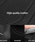 Leather Car Seat Covers Full Set For SUV Truck And Sedan Breathable And Anti Slip Sporty Black material features up close