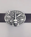 Antique Silver Mechanic Belt Buckle For Tradesman Style Zinc Alloy With Stainless Steel Back Loop Fits Up To 40 mm Wide Belts