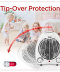 Cozy Personal Desk Heater For Office And Home Compact Space Heater with tip-over protection feature in family room setting.