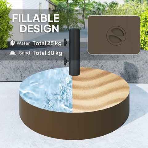 Heavy Duty Patio Umbrella Base Holder Built To Last For Outdoor Use Fillable Up To 66lbs With Stand Or 55lbs With Water