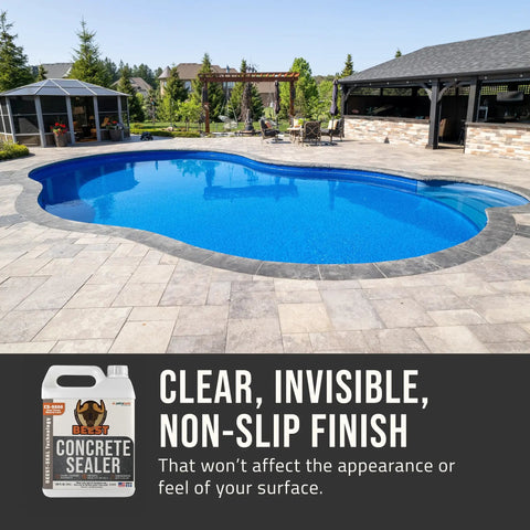 Kick Weather Off Your Slab With This Contractor Grade Concrete Sealer Concentrate Makes Five Gallons for pool deck protection.