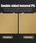 Dual Sided Textured PEI Printing Bed For 3D Printers 235x235mm showing positive and reverse frosted PEI surfaces