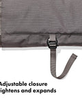 Close-up of adjustable strap on Outdoor Camp Kitchen Tool Roll Organizer For Travel And Camping showing durable closure.