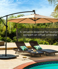4 Piece 158 Pound Cantilever Offset Patio Umbrella Base Stand with carry handles, poolside setup