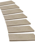 Tape Free Non Slip Bullnose Carpet Stair Treads Set For Indoors Cream Gray 9.5 By 30 Inches 7 Pieces Pet Friendly Washable Skid Resistant