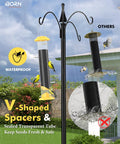 Outdoor Finch Feeder For Nyjer Thistle Seed, 14 Inch Tube Bird Feeder With 12 Feeding Ports And 8 Perches, Metal Hanging, Yellow Finish