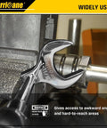 1/2 Inch Drive Crowfoot Wrench Set, 14 Piece Jumbo Flare Nut Tool Kit With Storage Tray in use on a piping system.