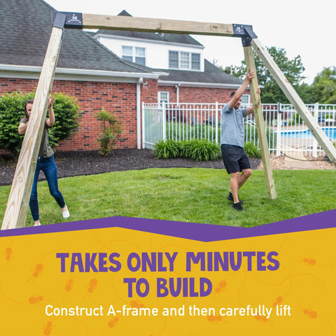 Heavy Duty DIY Wooden Swing Set Kits With Metal Brackets And Hardware For Safe Easy Playset Installation In Your Backyard Built For Years Of Outdoor Family Fun And Durable Everyday Playtime