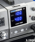 Close-up of High Power Hot Air Rework Soldering Station Kit With 700W Main Unit 75W Iron 600W Air Gun digital display panel