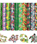 Dope Tropical Leaves Heat Transfer Vinyl Set with 10 sheets 10x12 inches multicolor pineapple Hawaiian floral pattern HTV