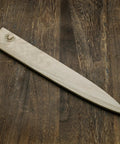Premium Magnetic Oak Saya Cover For Yanagi Knives on wooden surface, showcasing rugged blade protector, 270mm size