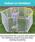 Two In One Superyard Duo Extra Wide Baby Gate And Play Yard Six Panel Portable Playpen with child outdoors