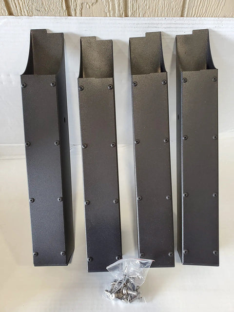 Trek Extension Legs Set Of 4 For GMG Trek And 2.0 Grills Black with screws, raises grill height by twelve and a half inches, steel
