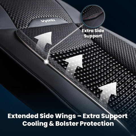 Beaded Cooling Seat Cover For Semi Trucks With Back Support And Anti Sweat Comfort Cushion featuring breathable bead design