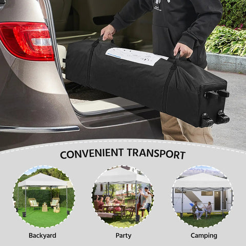 10x10 Pop Up Canopy No Fuss Easy Setup Tent For Backyard Parties And Outdoor Events With Wheeled Carry Bag for transport