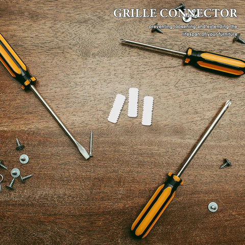 Double Headed Furniture Clips 100 Pack Adjustable Nut Design Nylon Connectors Holds Rock Solid For No Hassle Cabinet And Shelf Assembly Ultimate Diy Hardware Fix with tools and screws on wood.